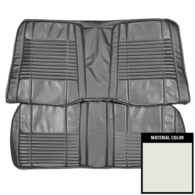 70KSC37V-1 Coachman Rear Bench Seat Cover for 1970 Dodge Challenger Convertible White
