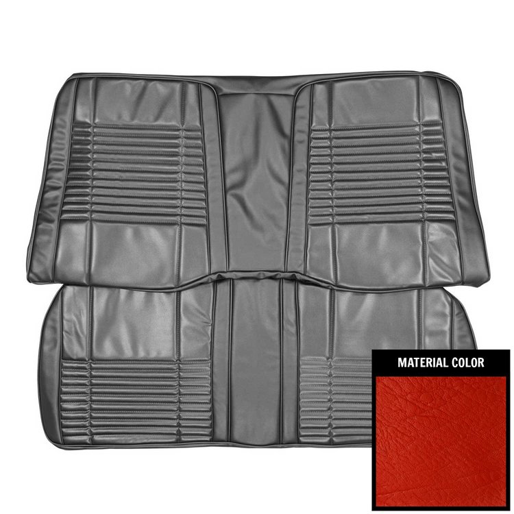 70KSC711C-1 Coachman Rear Bench Seat Cover for 1970 Dodge Challenger Hardtop Bright Red
