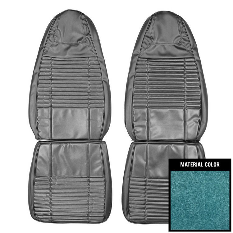 70KSC722U-1 Coachman Front Bucket Seat Covers for 1970 Dodge Challenger Bright Blue