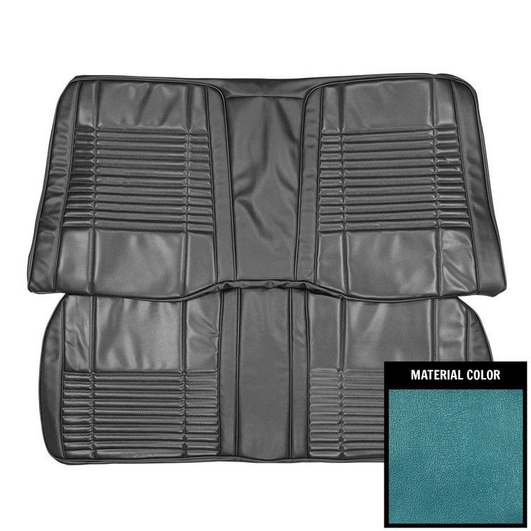 70KSC722V-1 Coachman Rear Bench Seat Cover for 1970 Dodge Challenger Convertible Bright Blue