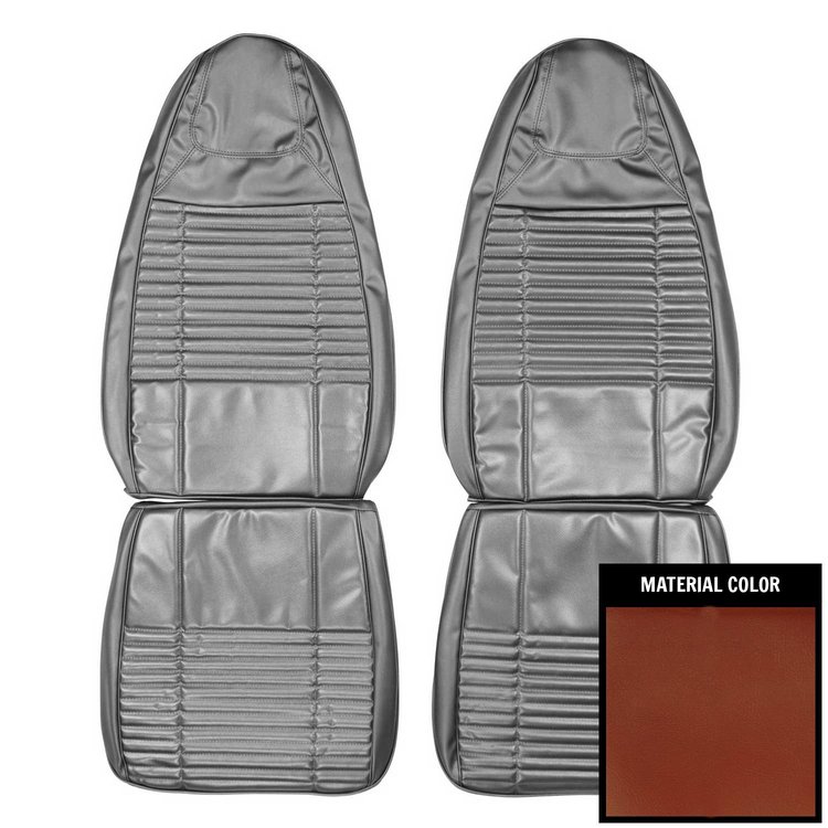 70KSC760U-1 Coachman Front Bucket Seat Covers for 1970 Dodge Challenger Burnt Orange