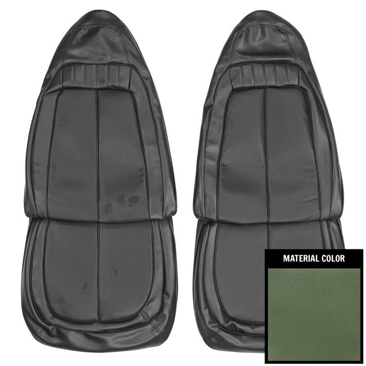 70KSR803U Front Bucket Seat Covers for 1970 Plymouth Roadrunner/Satellite/GTX 2-Tone Green