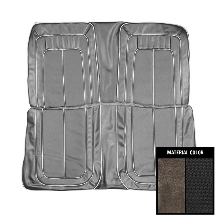 70KSR834V Welt Rear Bench Seat Cover for 1970 Roadrunner/Satellite/GTX Convt Black & Silver