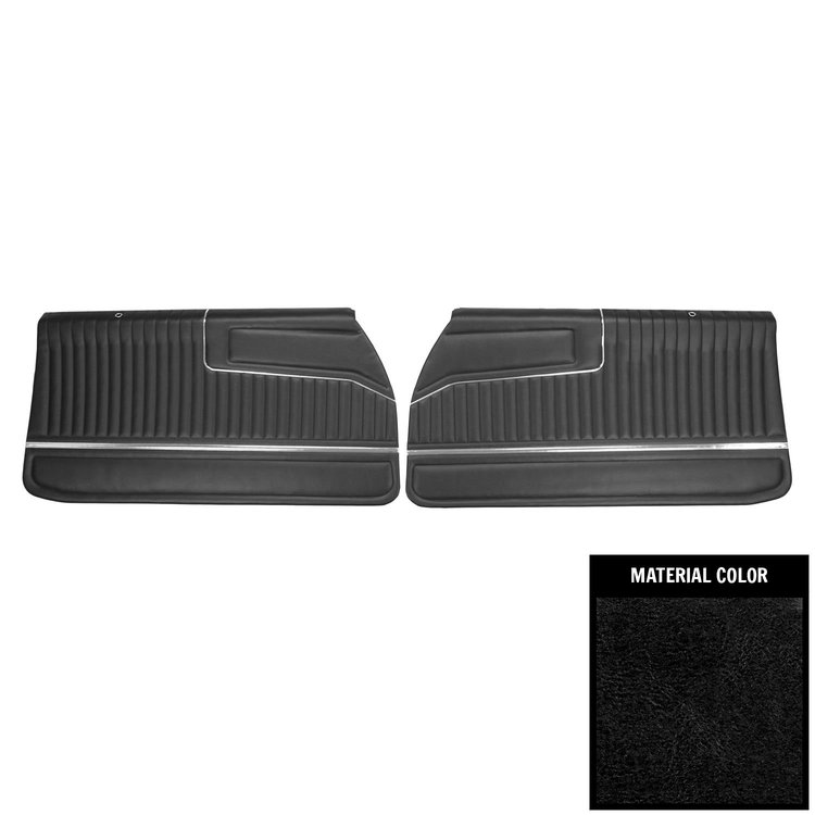 70UDS10-P Front Door Panels for 1970 Buick Skylark/GS350/GS455 Pre-Assembled Black