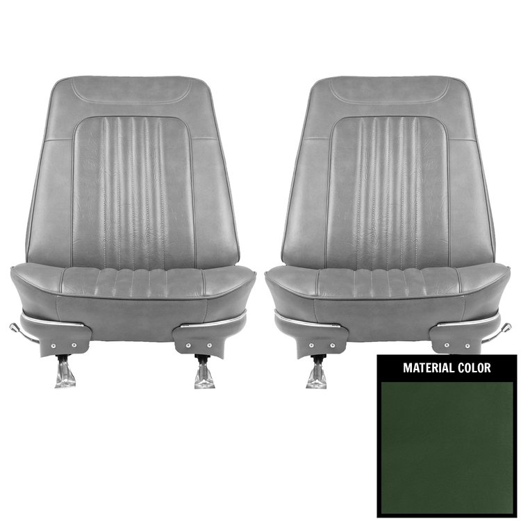 71AS25U-P Pre-Assembled Front Bucket Seats for 1971-1972 Chevrolet Chevelle, Dark Green