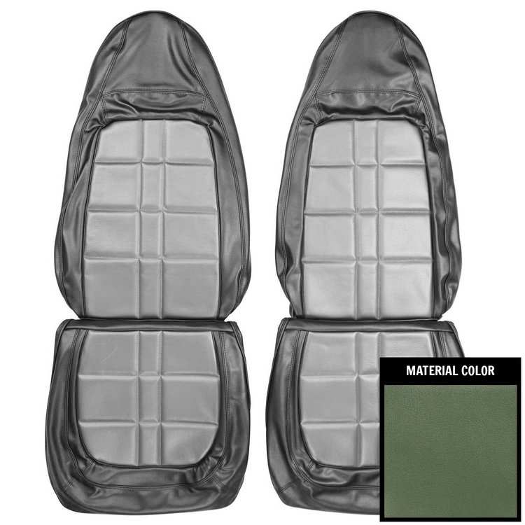 71KSD807U W/Inserts Front Bucket Seat Covers for 1971 Plymouth Duster/Demon/340 Dark Green