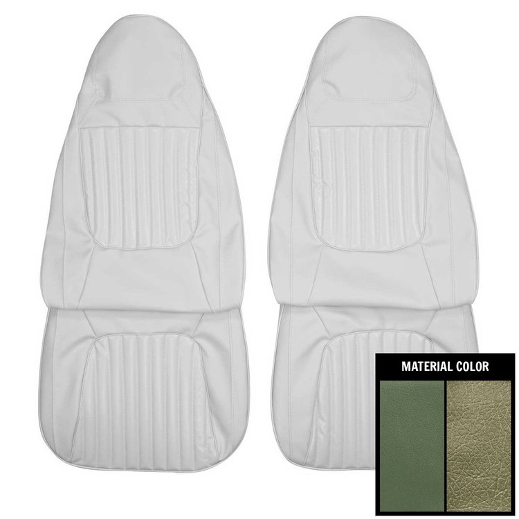 71KSE104U Front Bucket Seat Covers for 1971 Dodge Challenger Deluxe Dark Metallic Green