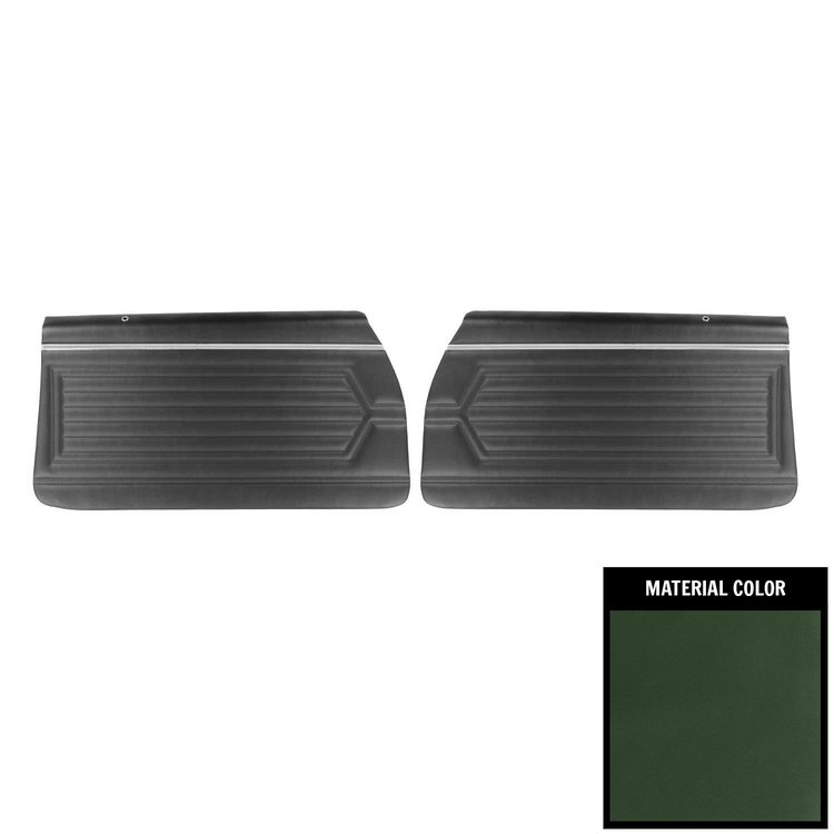 71UDS25-P Front Door Panels for 1971-1972 Buick Skylark/GS Standard Pre-Assembled Dark Green