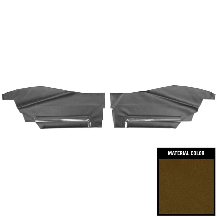 72GD42C Rear Door Panels for 1972 GTO/Lemans Sport Hardtop Platinum Edition Dark Saddle