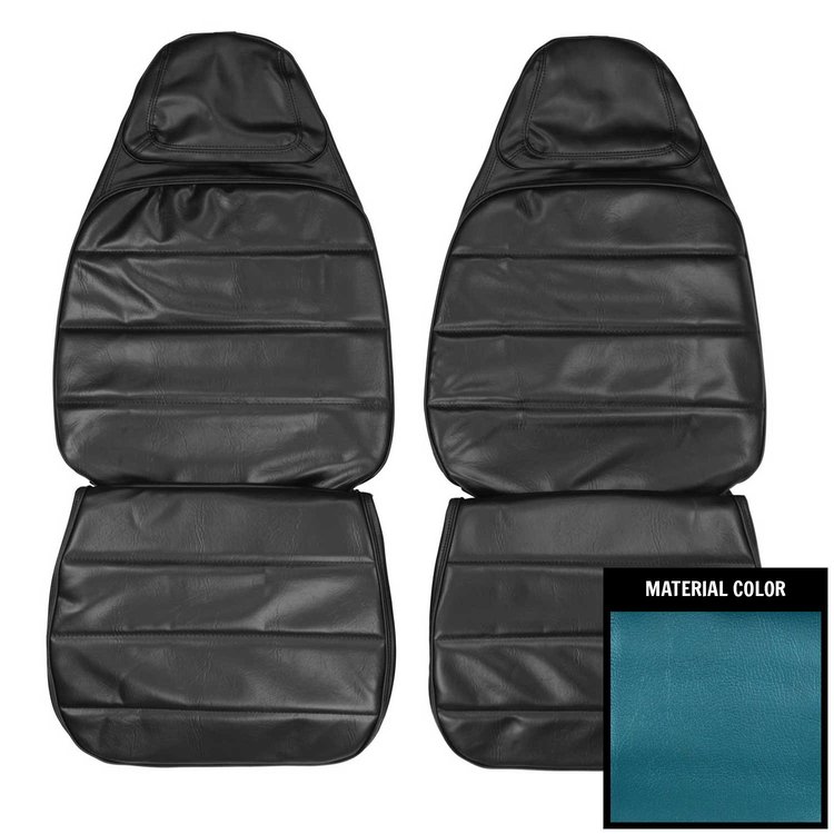 72KSA104U-1 Cologne Front Bucket Seat Covers for 1972-1973 Dodge Charger/SE Dark Metallic Green