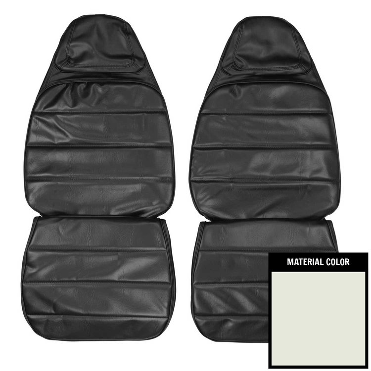 72KSA37U-1 Cologne Front Bucket Seat Covers for 1972-1973 Dodge Charger/SE White