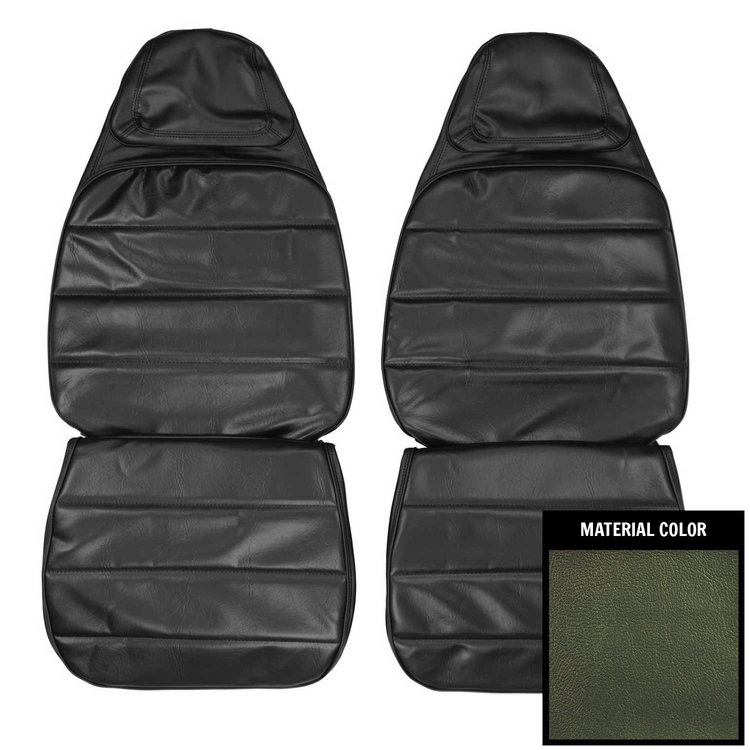 72KSA716U-1 Cologne Front Bucket Seat Covers for 1972-1973 Dodge Charger/SE Dark Green