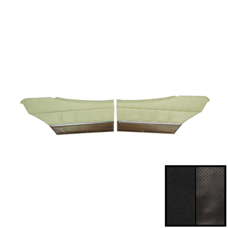 72UDW10C-P Rear Door Panels for 1972 Buick Skylark/350/Custom/GS Hardtop Pre-Assembled Black