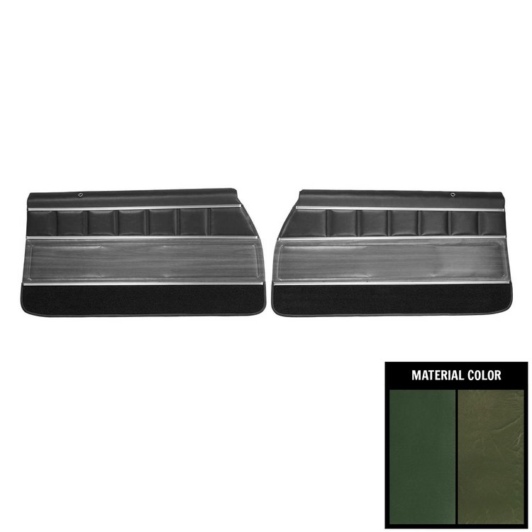 72UDW25-P Front Door Panels for 1972 Buick Skylark/350/Custom/GS Pre-Assembled Dark Green