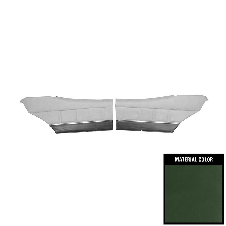 72UDW25C-P Rear Door Panels for 1972 Skylark/350/Custom/GS Hardtop Pre-Assembled Dark Green