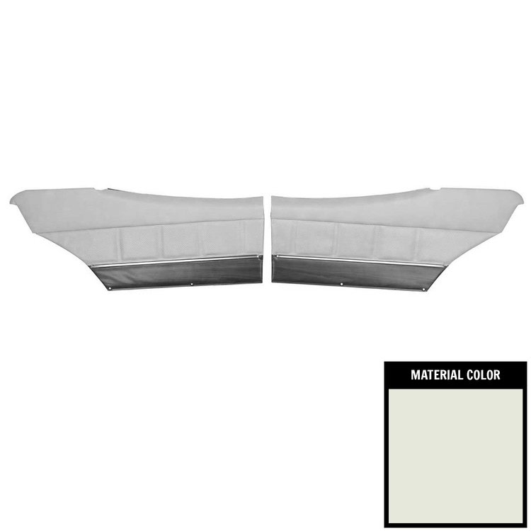 72UDW37C-P Rear Door Panels for 1972 Skylark/350/Custom/GS Hardtop Pre-Assembled White/Black
