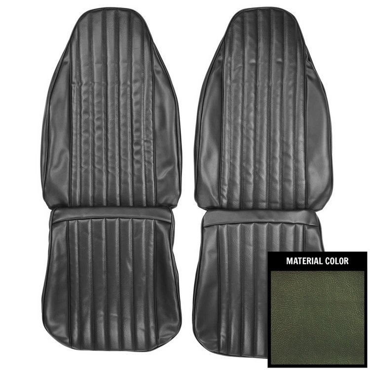 73KSDU716U Front Bucket Seat Covers for 1973 Plymouth Duster/Dart Sport Dark Green