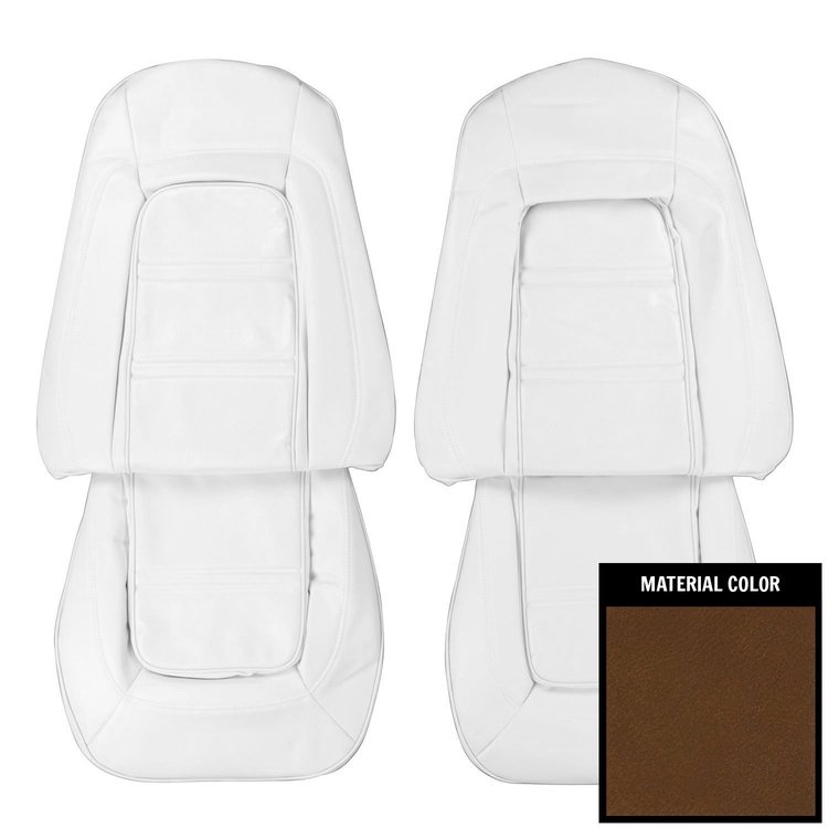 73PS42U Front Bucket Seat Covers for 1973-1975 Pontiac Grand Am/Grand Prix Dark Saddle