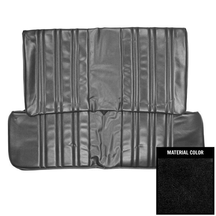 75XS10F-1 Rear Fold Down Bench Seat Cover for 1975 Nova 2-Door Sedan/Hatchback Custom Black