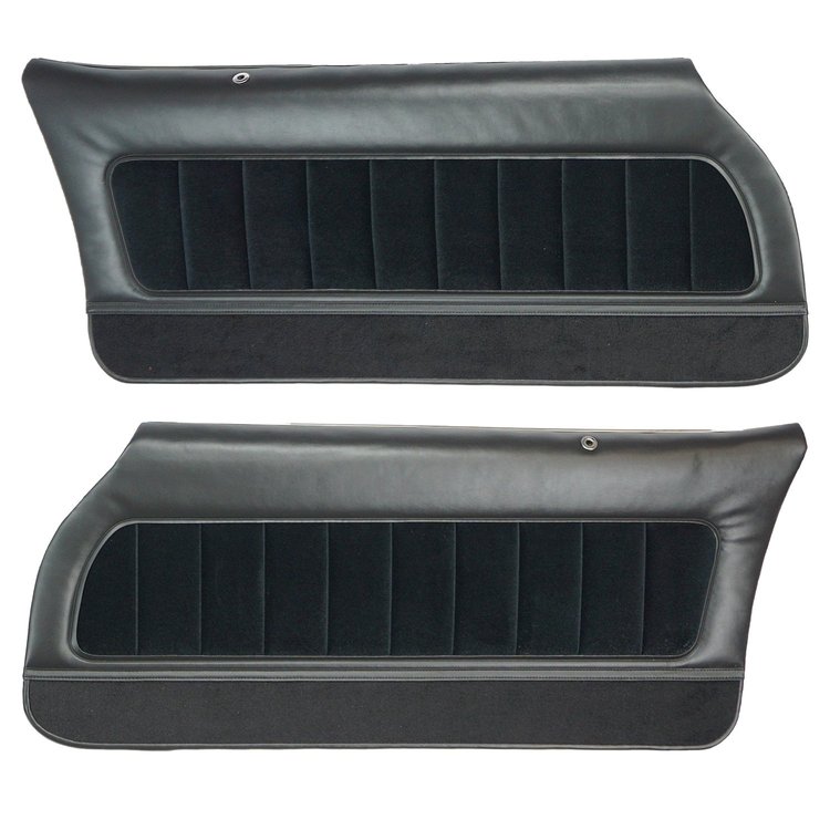 78FDLTC70-P Front Door Panels for 1978-79 Camaro LT/Berlinetta/Custom Cloth Pre-Assembled Black