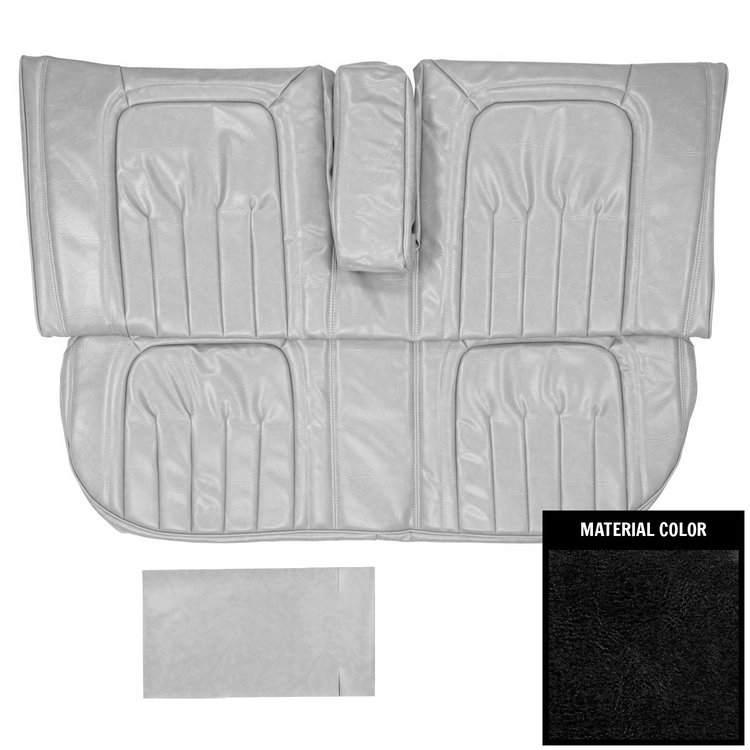 78QSS4D10S Rear Bench Seat Cover for 1978-1979 Cadillac Seville 4 Door Sedan Black