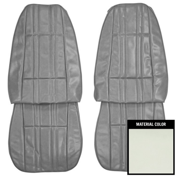 79XS37U-1 Front Bucket Seat Covers for 1979 Chevrolet Nova 2-Door Sedan Custom White