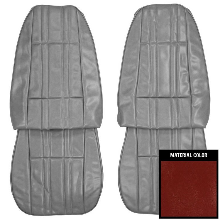 79XS38U-1 Front Bucket Seat Covers for 1979 Chevrolet Nova 2-Door Sedan Custom Carmine