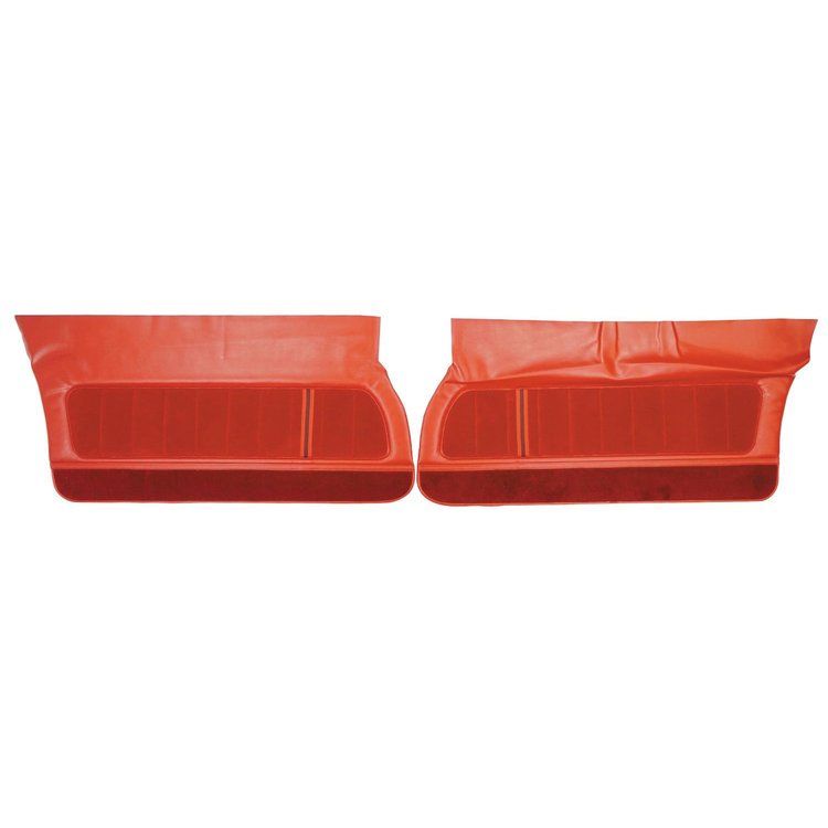 80FDLT77-P Front Door Panels for 1980-81 Camaro LT/Berlinetta/Custom Vinyl Pre-Assembled Red