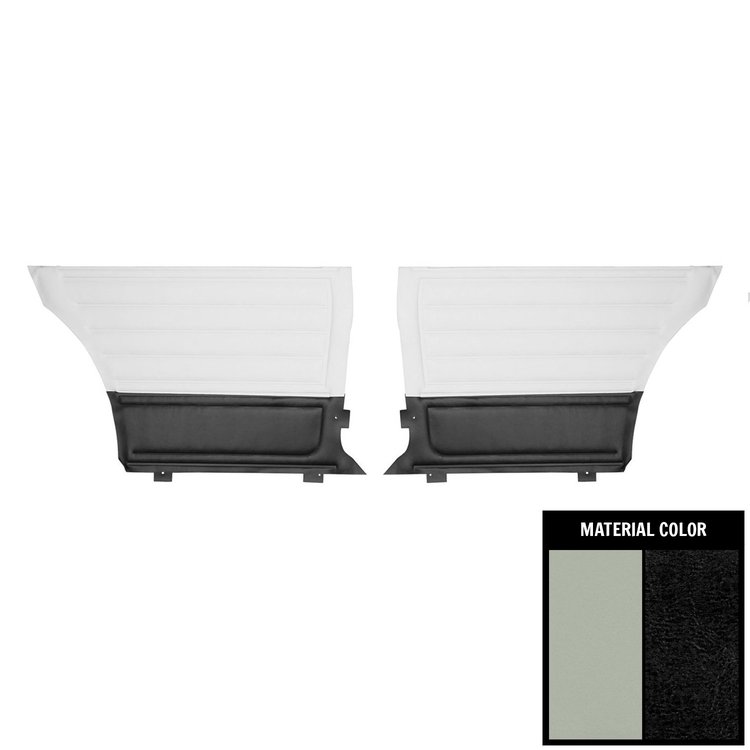 D263-2T Rear Door Panels for 1965 Chevrolet Chevelle, 2-Door Sedan White & Black