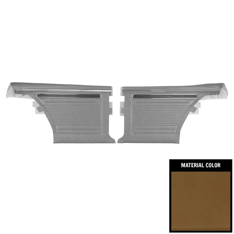 D327-1C Rear Door Panels for 1970 Chevrolet Nova Custom 2-Door Sedan Saddle