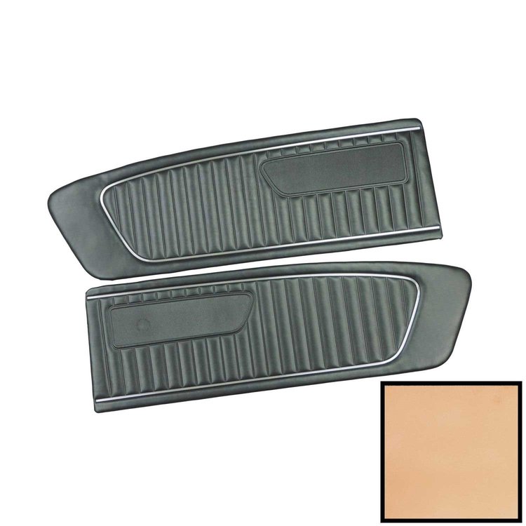 D685 Front Door Panels for 1968 Ford Mustang Standard Parchment