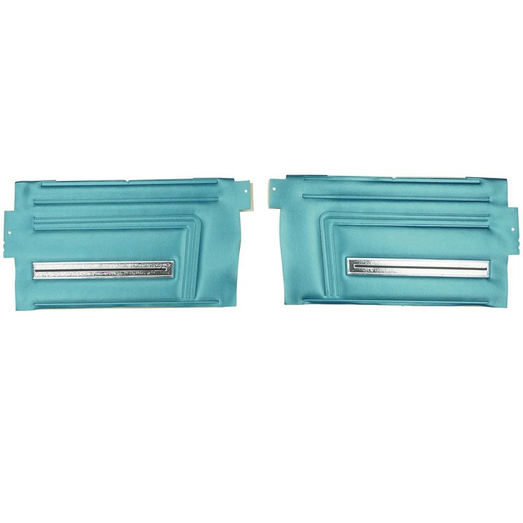 DO282V Rear Door Panels for 1966 Chevrolet Chevelle, Convertible Bright Blue/Gold Edition