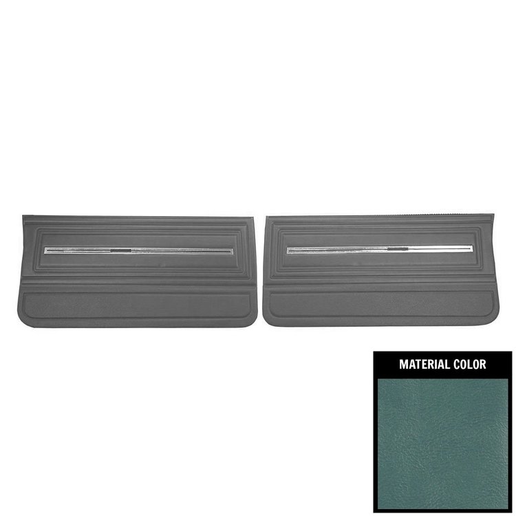 DO283 Front Door Panels for 1966 Chevrolet Chevelle, Light Blue/Gold Edition