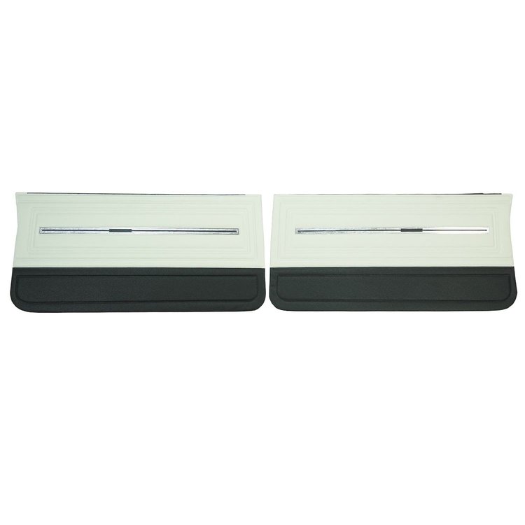 DO284 Front Door Panels for 1966 Chevrolet Chevelle, White & Black/Gold Edition