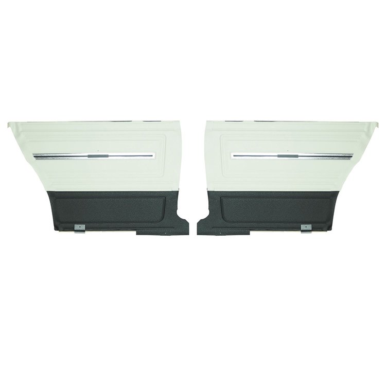 DO284C Rear Door Panels for 1966 Chevrolet Chevelle, Hardtop White & Black/Gold Edition