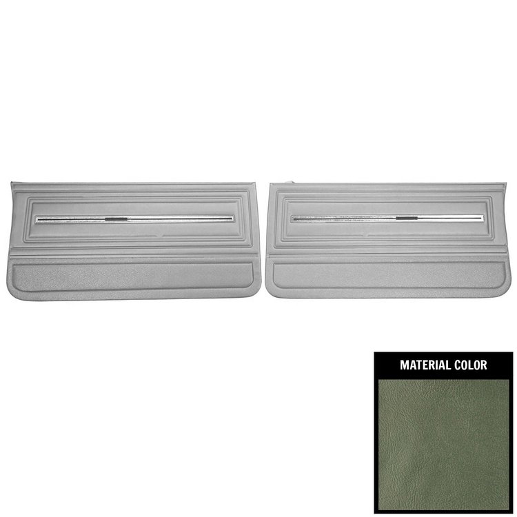 DO285 Front Door Panels for 1966 Chevrolet Chevelle, Aqua/Gold Edition
