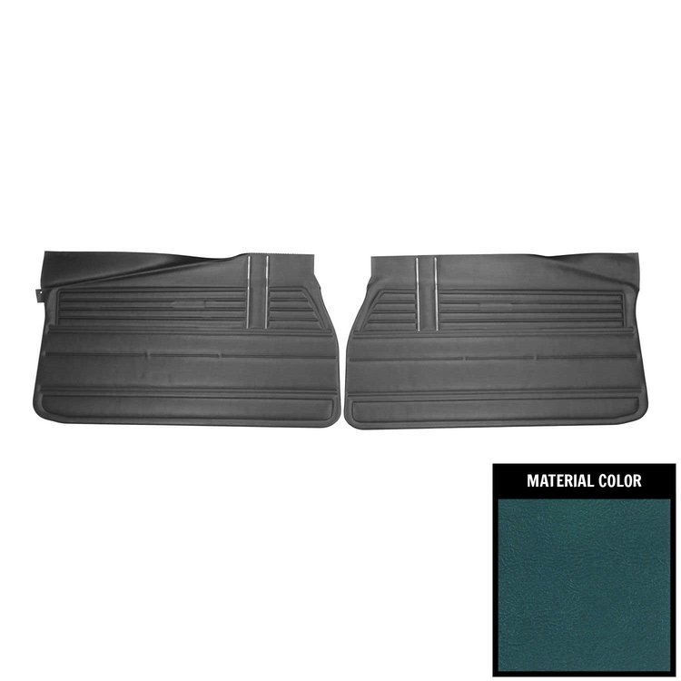 DO313 Front Door Panels for 1968 Chevrolet Chevelle, Medium Blue/Gold Edition