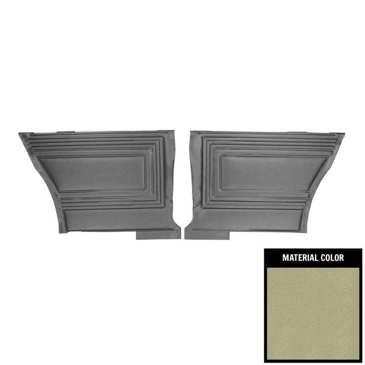 DO412C Rear Door Panels for 1965 Pontiac GTO/Lemans Hardtop Parchment/Black/Gold Edition