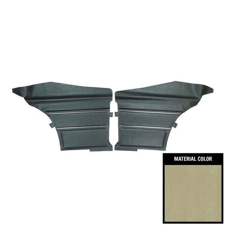 DO451C Rear Door Panels for 1969 Pontiac GTO/Lemans Hardtop Parchment/Black/Gold Edition