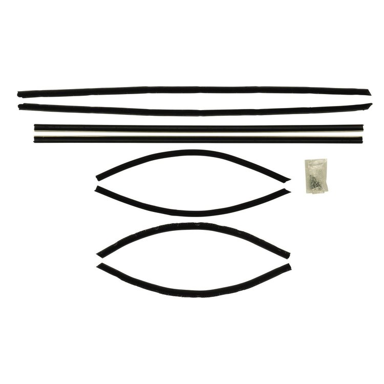 F250-5 Window Felts W/Mouldings for 1968-1969 Ford Torino Fastback