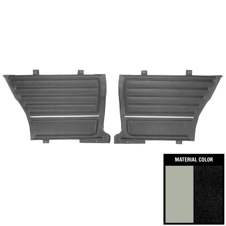 PD263-2C Rear Door Panels for 1965 Chevrolet Chevelle, Hardtop Pre-Assembled White & Black