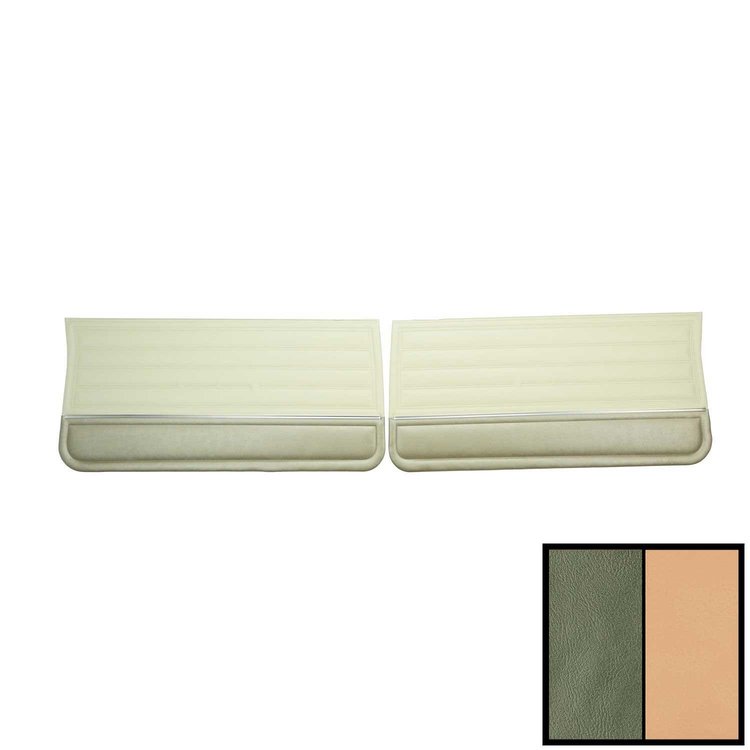 PD263-3 Front Door Panels for 1965 Chevrolet Chevelle, Pre-Assembled White & Aqua