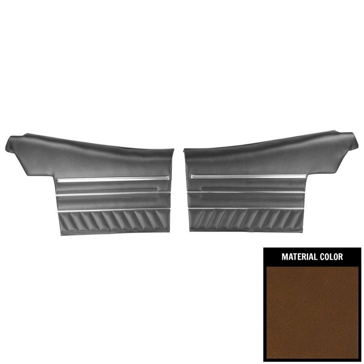 PD469-1V Rear Door Panels for 1970 Pontiac GTO/LeMans Convertible Pre-Assembled Dark Saddle