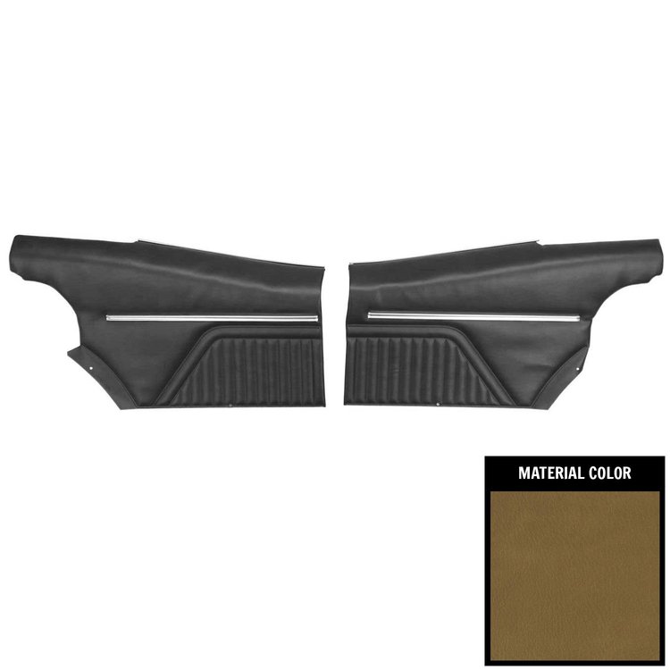 PD606-1C Rear Door Panels for 1969 Firebird Hardtop Standard Pre-Assembled Mustard Gold