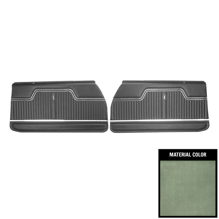 PDE246 Front Door Panels for 1970 Chevrolet El Camino Pre-Assembled Dark Metalic Green