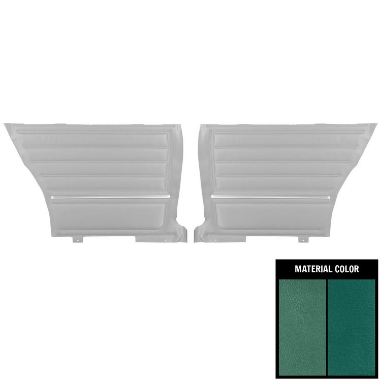 PDO267C Pre-Assembled Gold Edition, Rear Door Panels for 1965 Chevelle, Hardtop 2 Tone Aqua