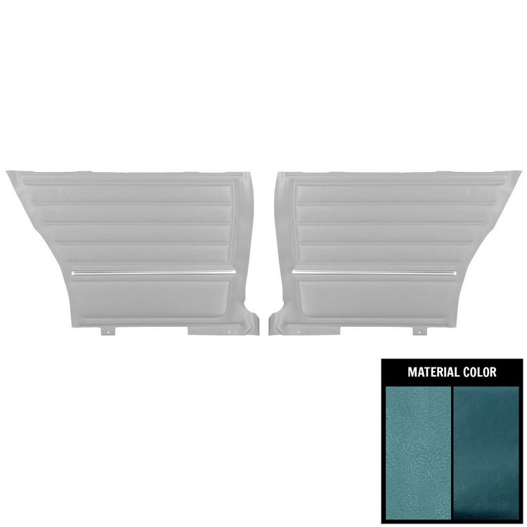 PDO269C Pre-Assembled Gold Edition, Rear Door Panels for 1965 Chevelle, Hardtop 2 Tone Blue