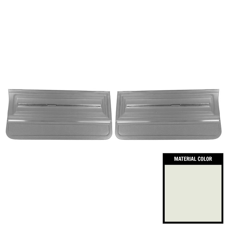 PDO284 Pre-Assembled Gold Edition, Front Door Panels for 1966 Chevelle, White & Black