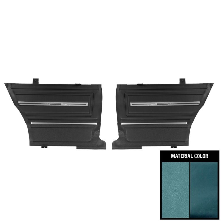 PDO287C Pre-Assembled Gold Edition, Rear Door Panels for 1966 Chevelle, Hardtop 2 Tone Blue