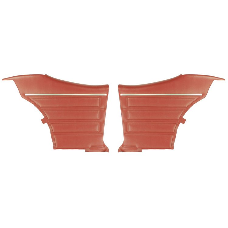 PDO441C Pre-Assembled Gold Edition, Rear Door Panels for 1968 Pontiac GTO/Lemans Hardtop Red
